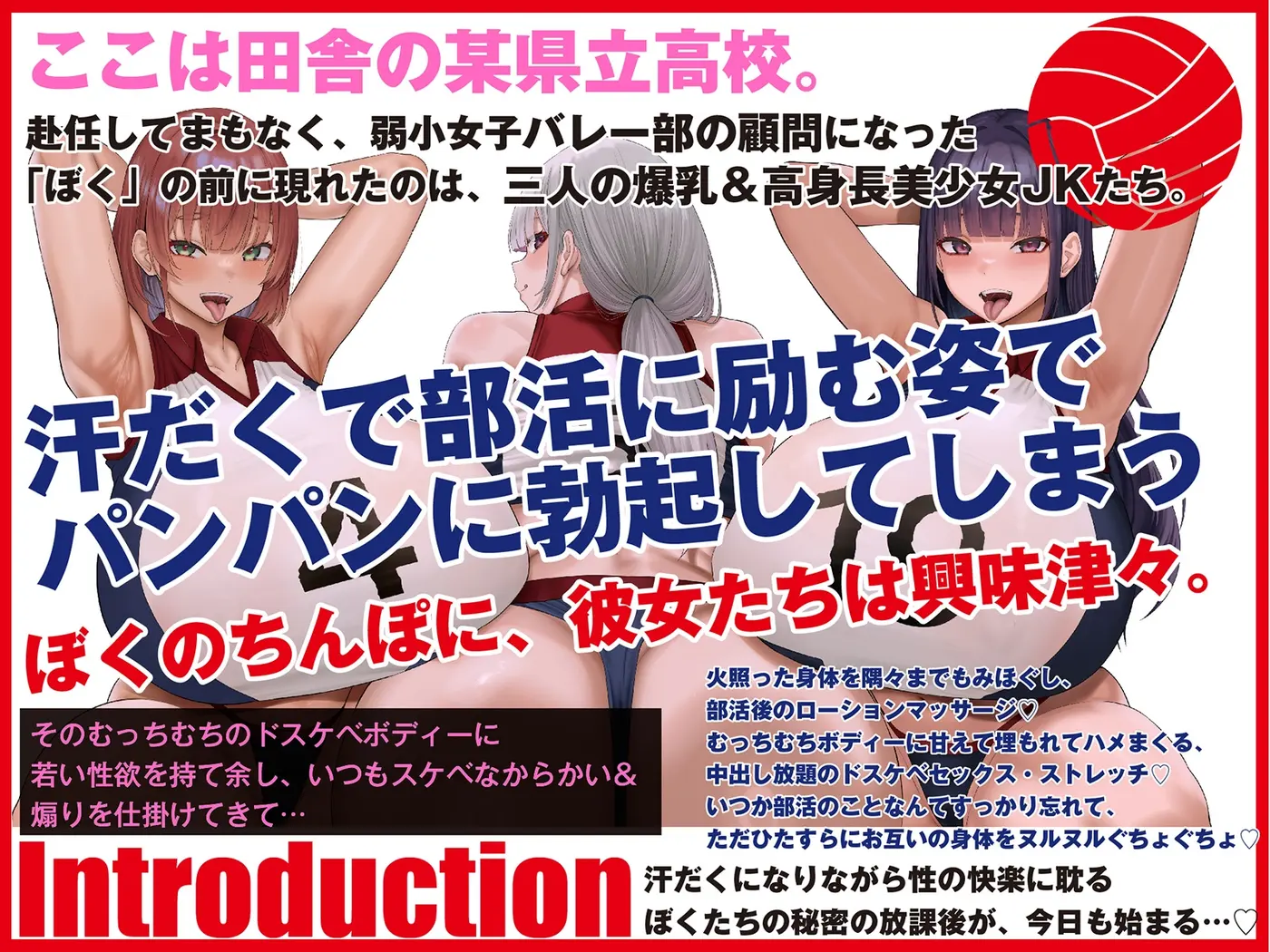 【30%OFF】【Live2D動画付き】むっちむち♡ドスケベ孕ませバレー部～爆乳高身長女子たちに毎日イジられ煽られ搾られる中出しセックス部活ライフ～【誘い受け・ヌルヌル・肉圧】のサンプル画像1