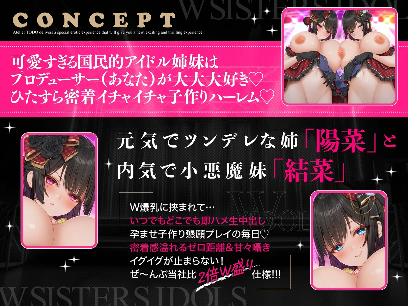 ✅発売から28日間50%OFF！✅国民的双子Wアイドル姉妹排卵日孕ませ懇願！イクイク子作り性交ASMR 碧棺らむだ・成町茎【KU100】 [アトリエTODO]のサンプル画像5