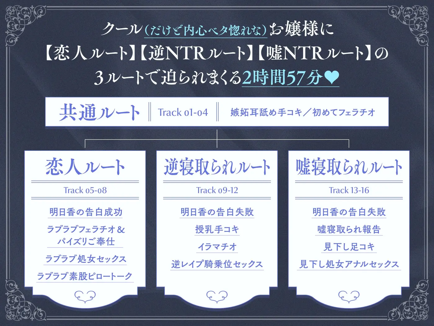 内心ベタ惚れクールお嬢様がチンカス汚ちんぽに媚び媚びご奉仕してくれるお話♡【KU100】 [ホロクサミドリ]のサンプル画像3