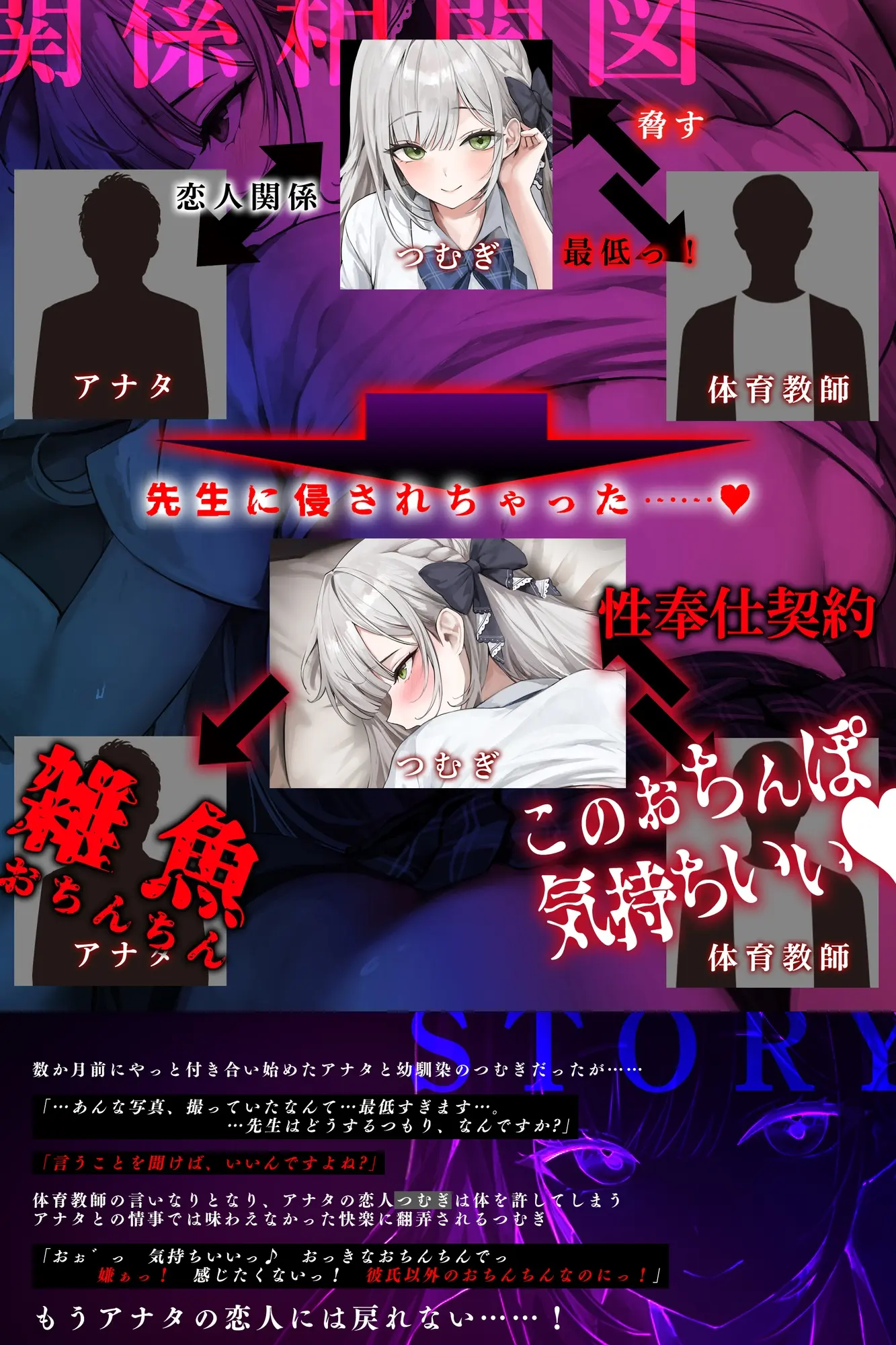 【40%OFF】✅【汚喘ぎ】✅幼馴染カノジョJKの寝取られ報告【轟音オホ声】 ～体育教師に弱みを握られた恋人は性奉仕契約を迫られ、そして…～《3大早期特典付き》のサンプル画像3