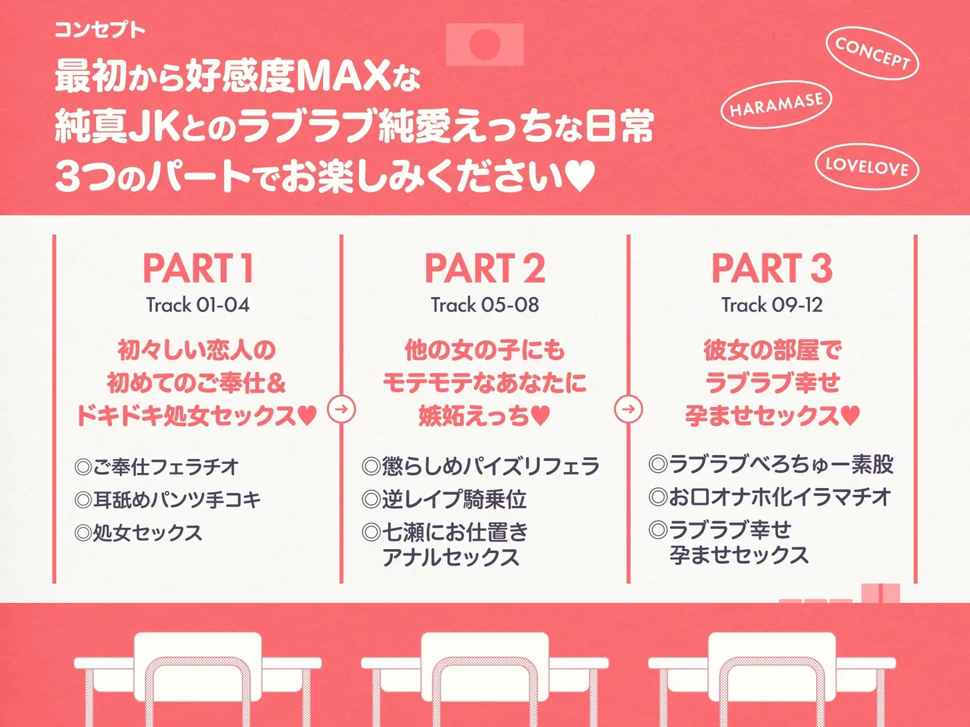 ラブ媚び妊活!! ～好感度MAX純真JKと学園唯一の男子くん～【KU100】 [ホロクサミドリ]のサンプル画像3