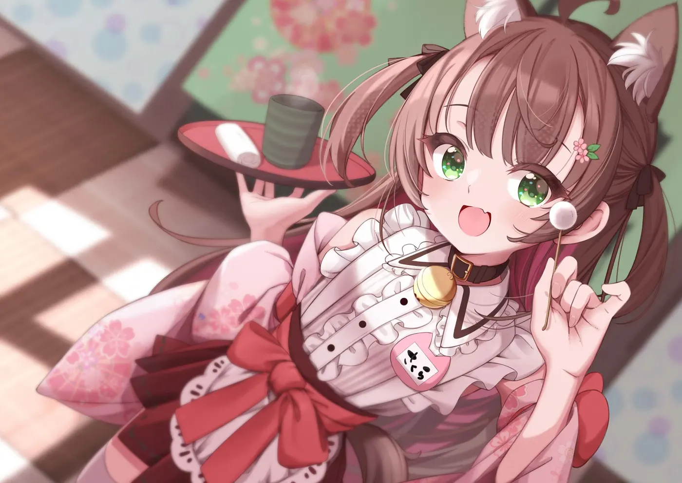 お耳癒し処『にゃんネコ風流庵へようこそですにゃ！』〜好奇心いっぱいにゃんこのサクラはご主人様にお耳かきがしたい～【CV.高田憂希】 [RaRo]のサンプル画像1