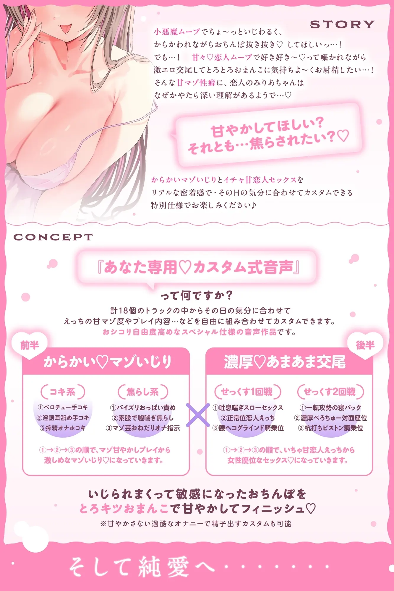 ✅リリース特典付き【5時間半超】小悪魔カノジョ からかいマゾいじり×あまあま恋人ムーブ⇒愛されまくり♡あなた好みのラブハメ交尾しまくる話【マゾ度カスタム式音声】 [いっしんふらん]のサンプル画像1